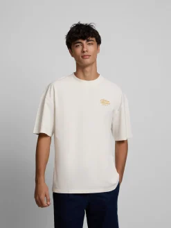 Silbon Camisetas|Smart Casual·Camisetas-Camiseta relaxed fit market Crema