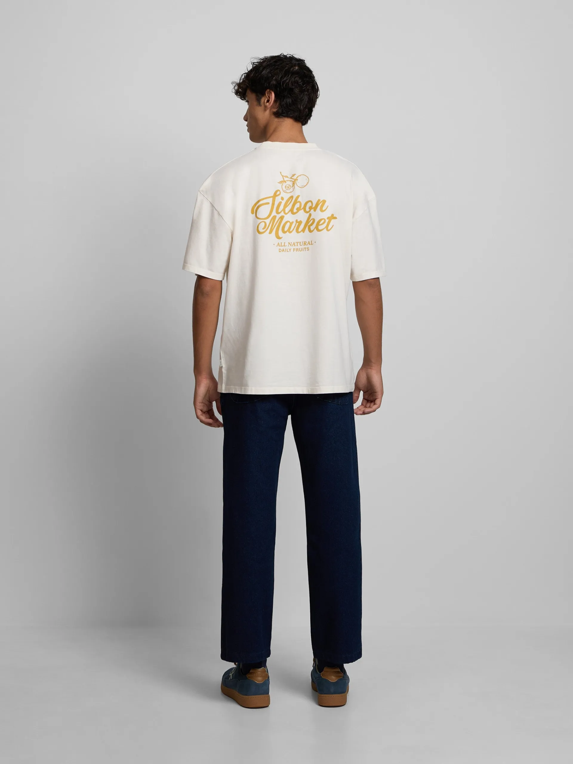Silbon Camisetas|Smart Casual·Camisetas-Camiseta relaxed fit market Crema