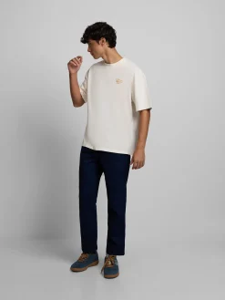 Silbon Camisetas|Smart Casual·Camisetas-Camiseta relaxed fit market Crema