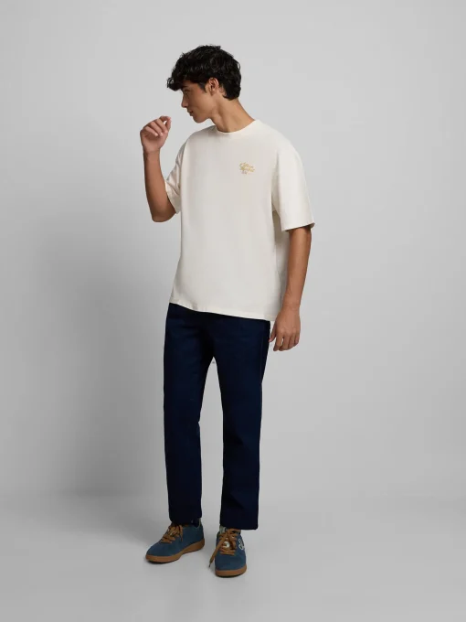 Silbon Camisetas|Smart Casual·Camisetas-Camiseta relaxed fit market Crema