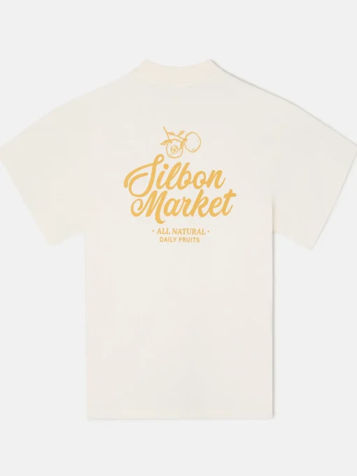 Silbon Camisetas|Smart Casual·Camisetas-Camiseta relaxed fit market Crema