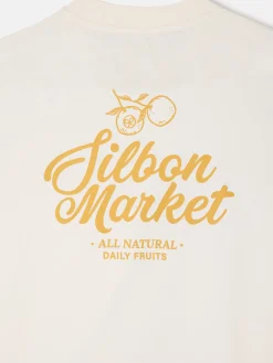 Silbon Camisetas|Smart Casual·Camisetas-Camiseta relaxed fit market Crema