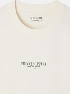 Silbon Camisetas|Smart Casual·Camisetas-Camiseta relaxed fit museum Ecru