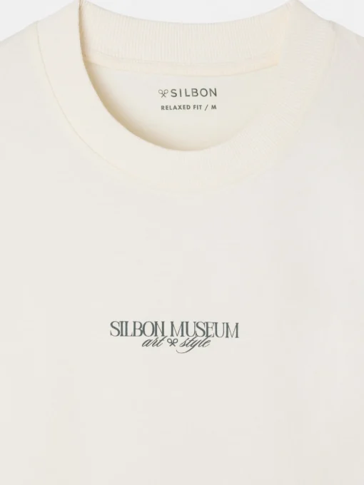 Silbon Camisetas|Smart Casual·Camisetas-Camiseta relaxed fit museum Ecru