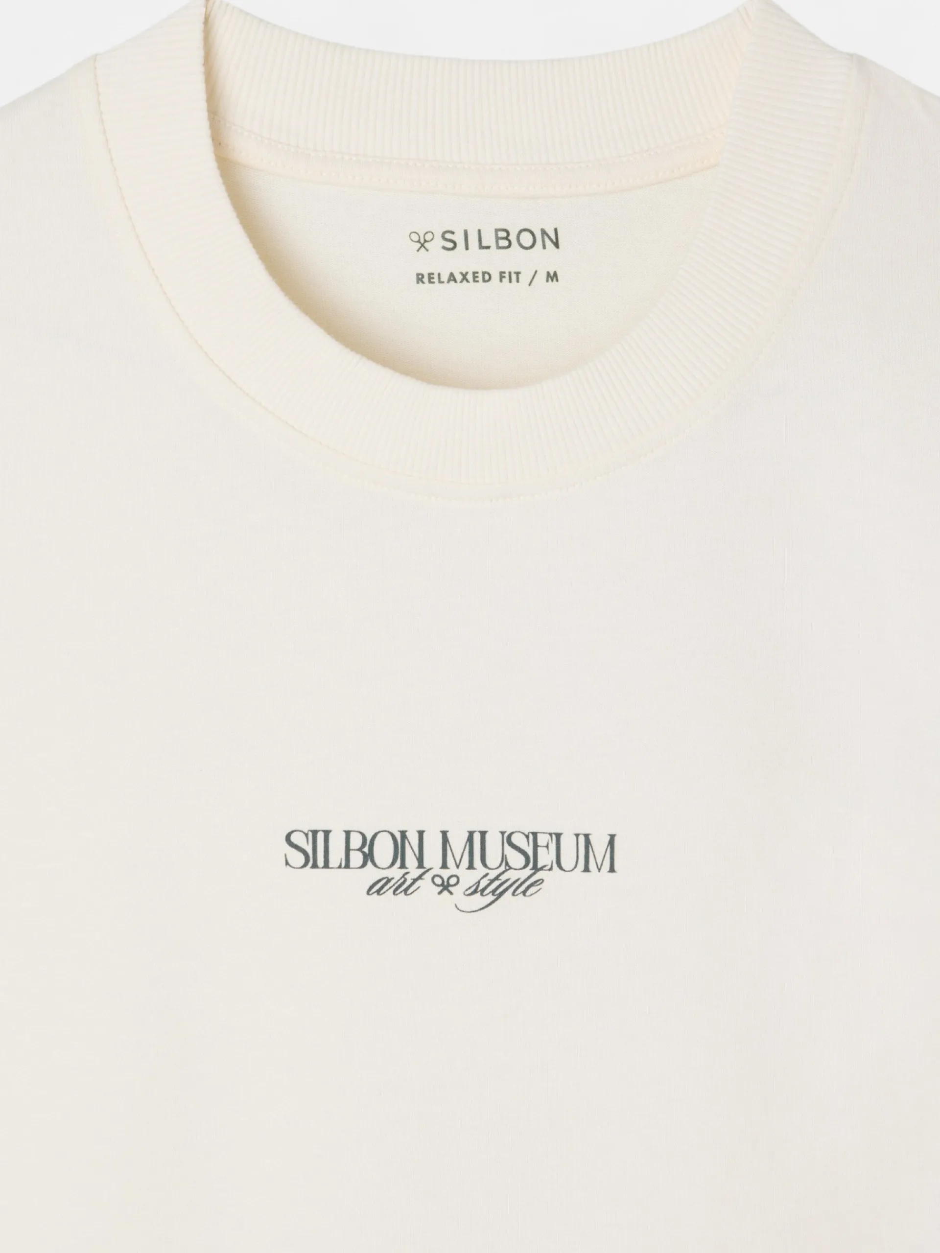 Silbon Camisetas|Smart Casual·Camisetas-Camiseta relaxed fit museum Ecru