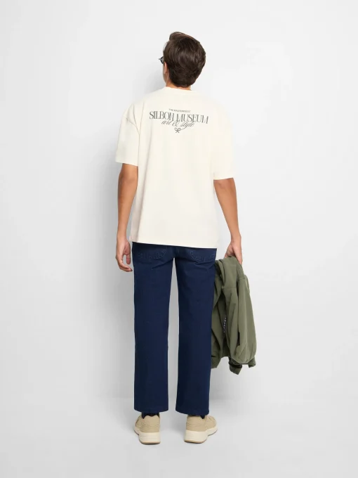 Silbon Camisetas|Smart Casual·Camisetas-Camiseta relaxed fit museum Ecru