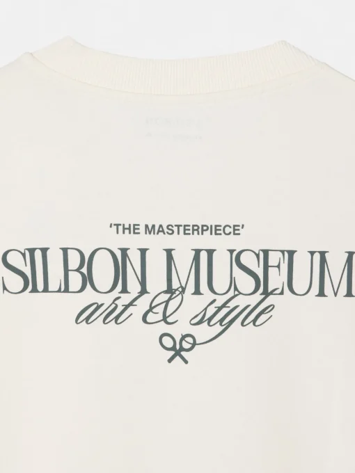 Silbon Camisetas|Smart Casual·Camisetas-Camiseta relaxed fit museum Ecru