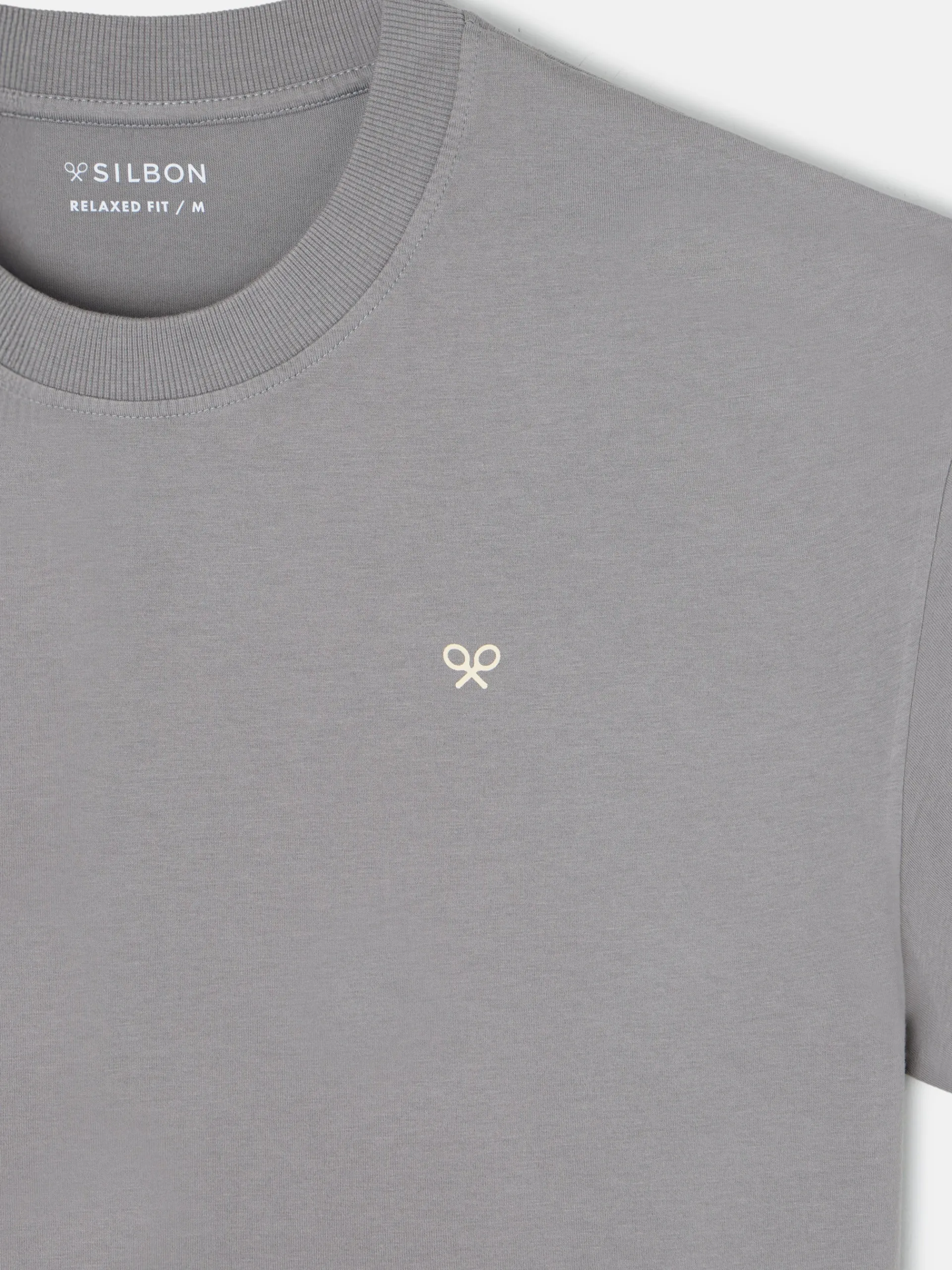 Silbon Camisetas|Smart Casual·Camisetas-Camiseta relaxed just vibes Gris