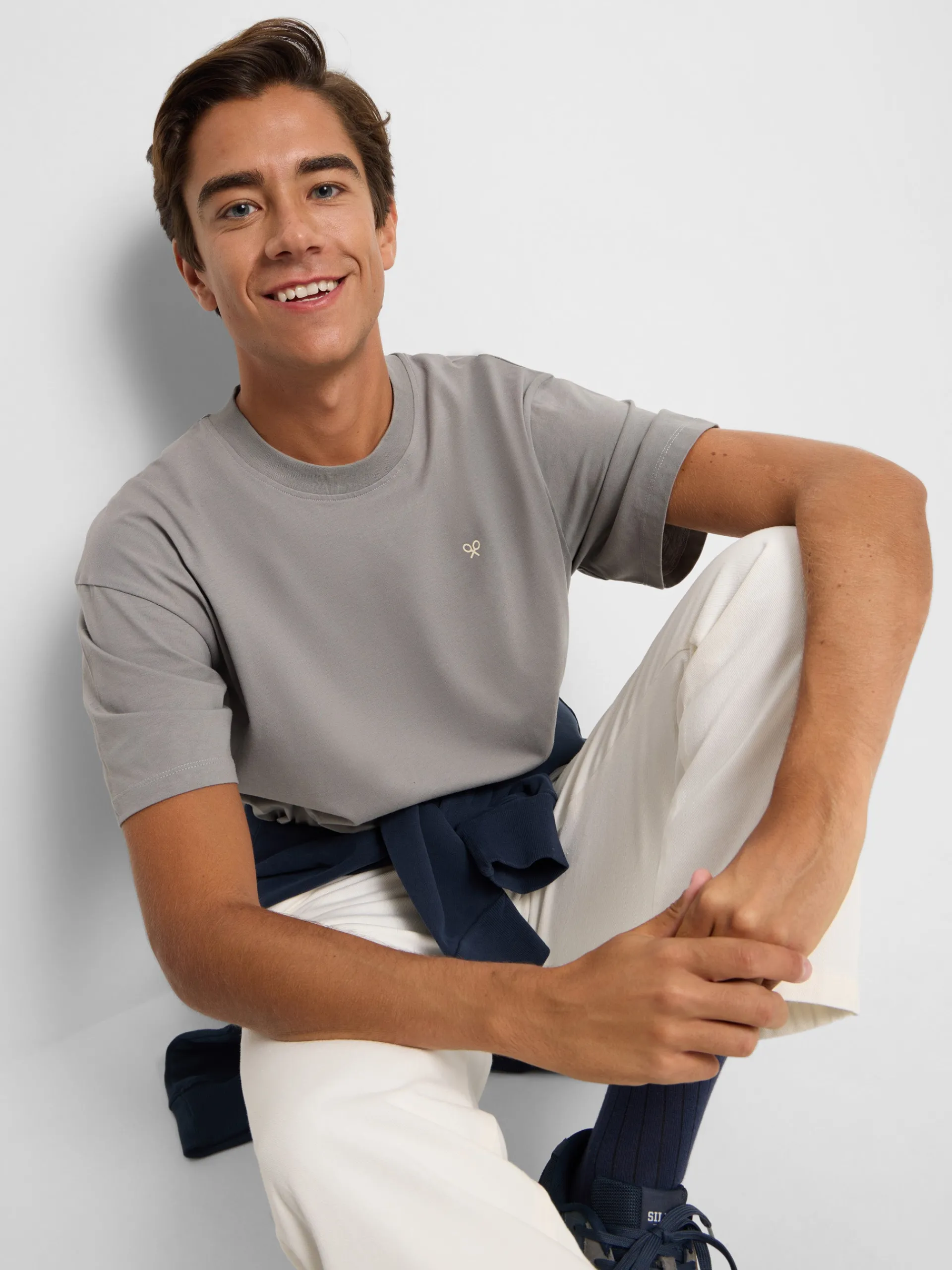 Silbon Camisetas|Smart Casual·Camisetas-Camiseta relaxed just vibes Gris