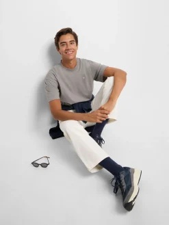 Silbon Camisetas|Smart Casual·Camisetas-Camiseta relaxed just vibes Gris