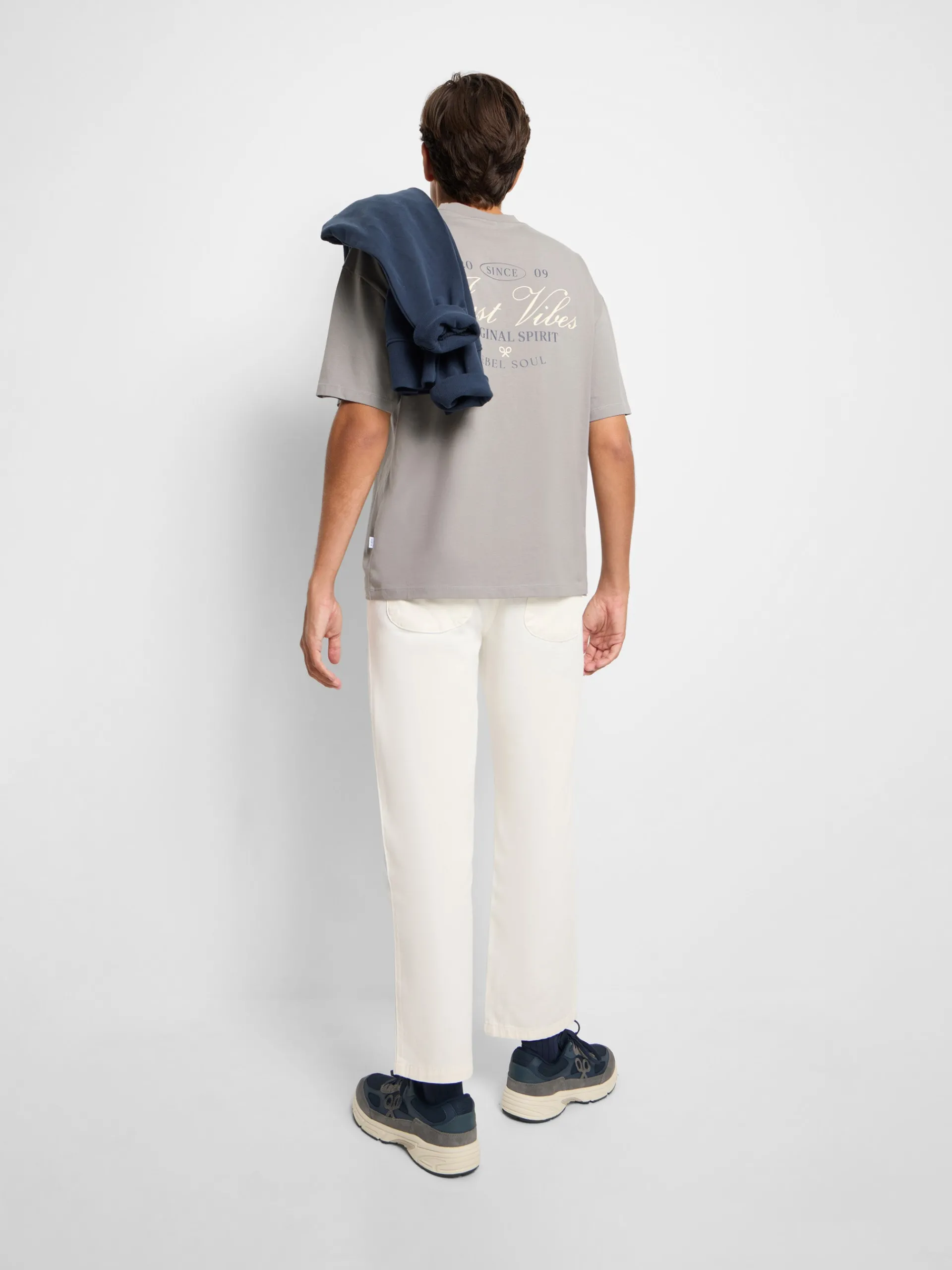 Silbon Camisetas|Smart Casual·Camisetas-Camiseta relaxed just vibes Gris