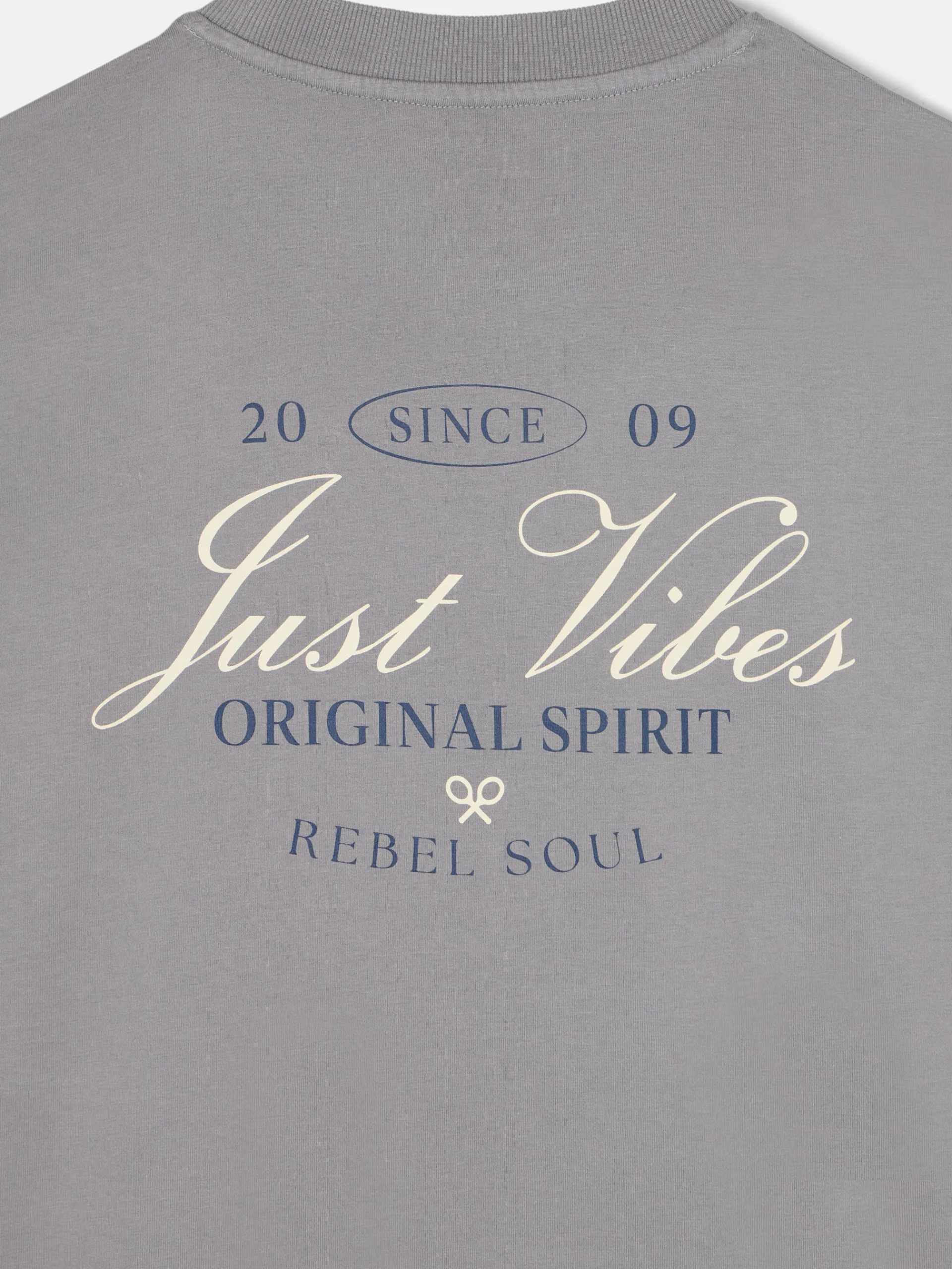 Silbon Camisetas|Smart Casual·Camisetas-Camiseta relaxed just vibes Gris