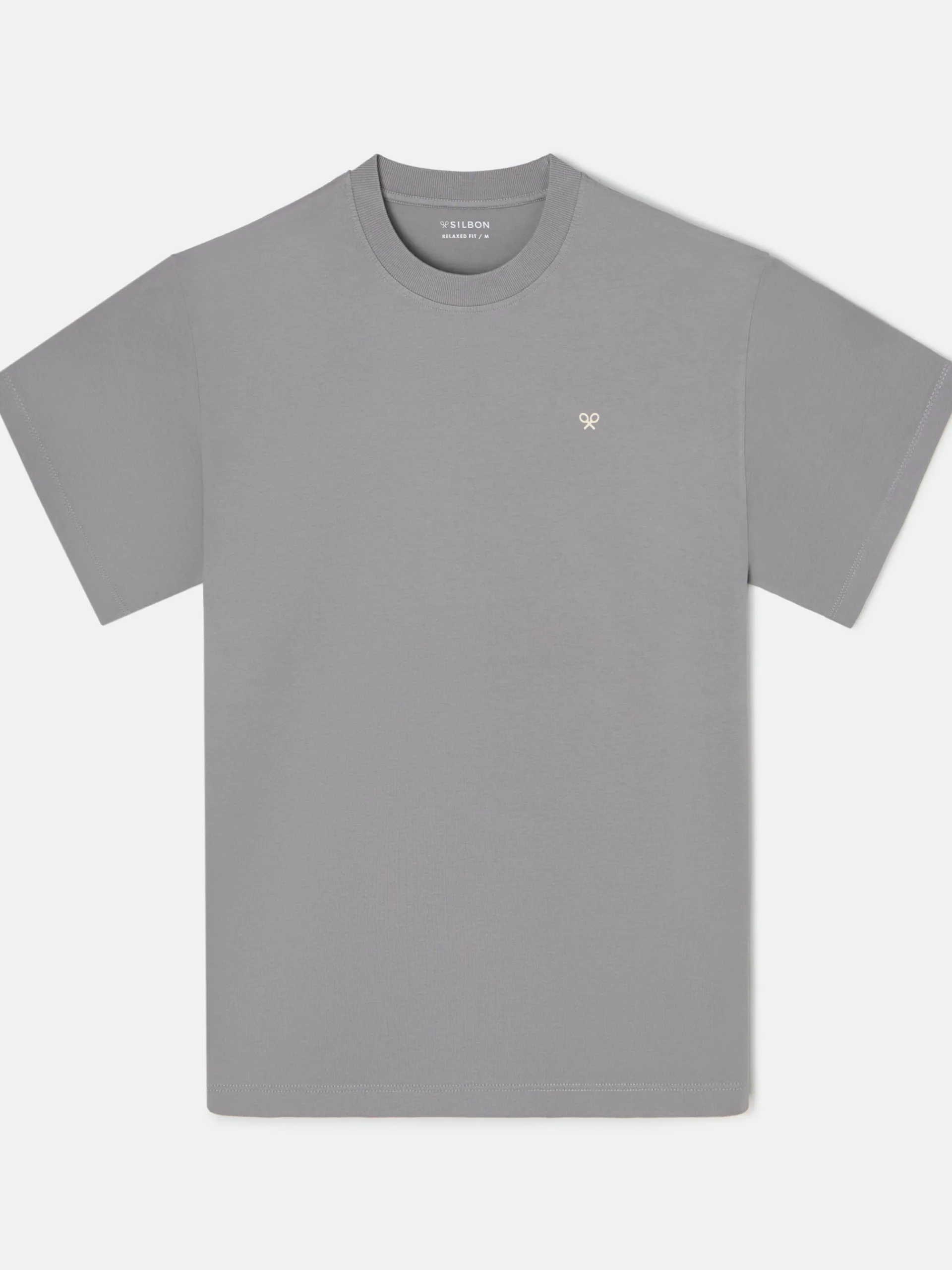 Silbon Camisetas|Smart Casual·Camisetas-Camiseta relaxed just vibes Gris