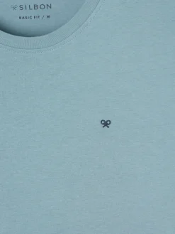 Silbon Smart Casual·Camisetas-Camiseta minilogo azul indigo Azul indigo