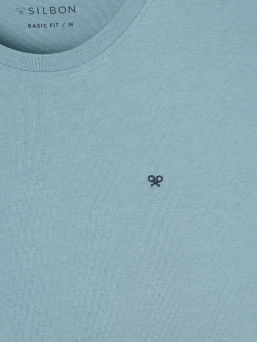 Silbon Smart Casual·Camisetas-Camiseta minilogo azul indigo Azul indigo