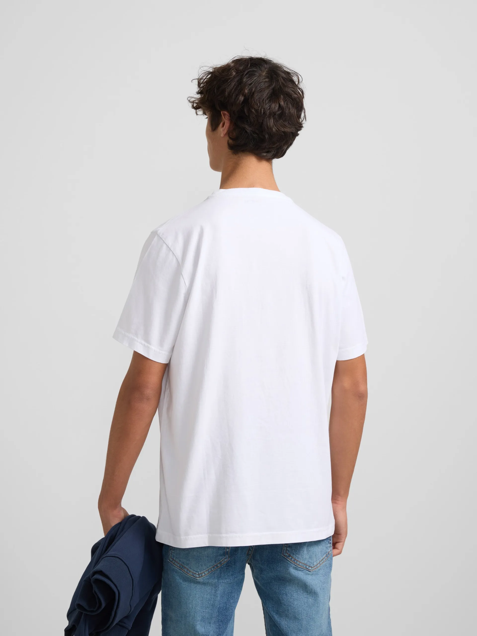 Silbon Smart Casual·Camisetas-Camiseta raqueta media blanca Blanco