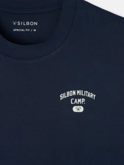 Silbon Smart Casual·Camisetas-Camiseta special fit military camp azul marino Azul marino