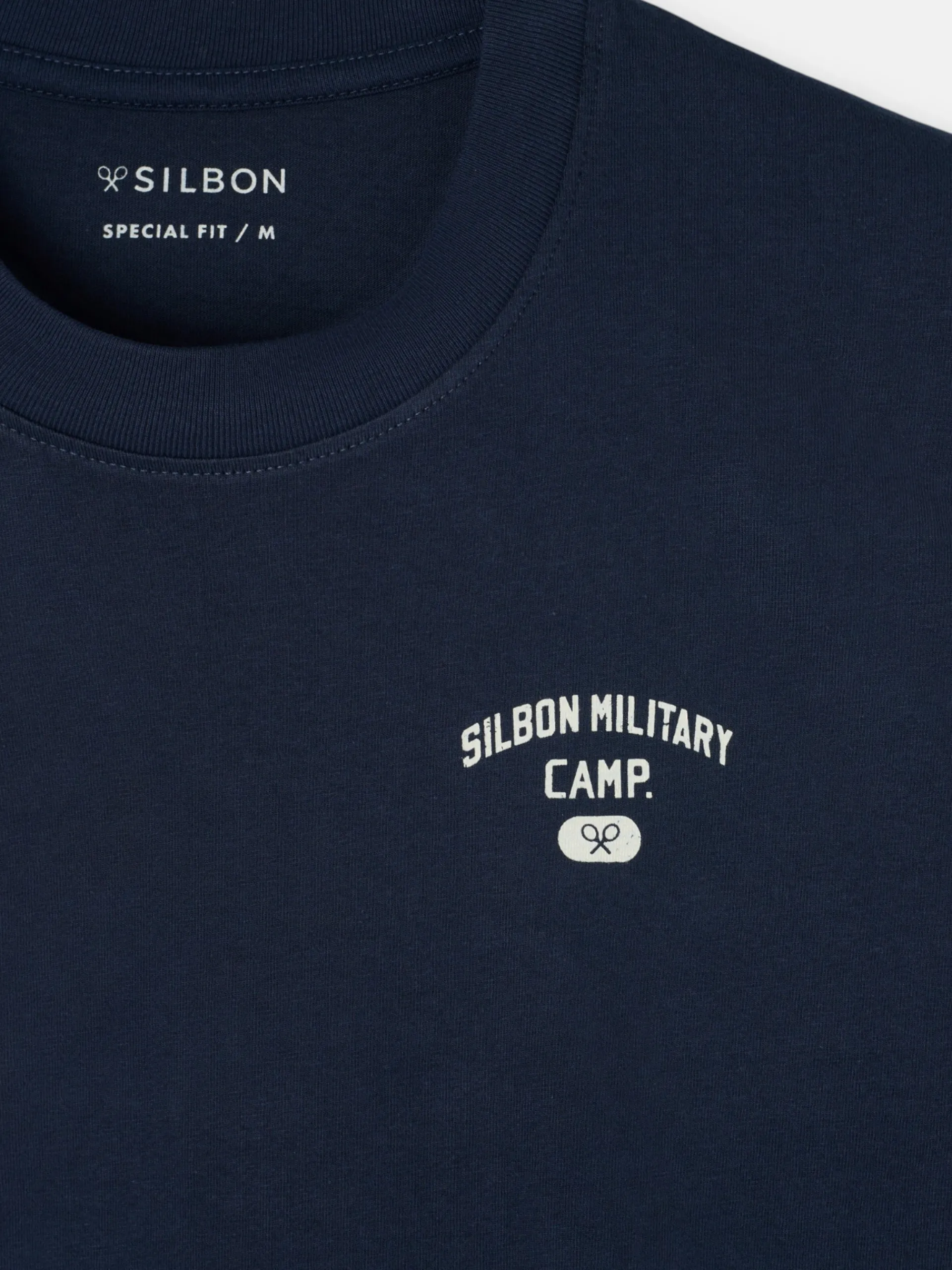 Silbon Smart Casual·Camisetas-Camiseta special fit military camp azul marino Azul marino