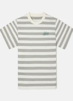 Silbon Smart Casual·Camisetas-Camiseta special fit raya verde Crema