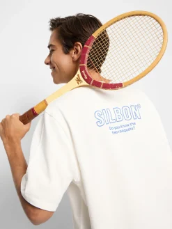 Silbon Camisetas|Smart Casual·Camisetas-Camiseta special fit two rackets blanca Blanco