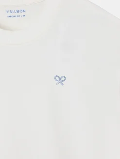 Silbon Camisetas|Smart Casual·Camisetas-Camiseta special fit two rackets blanca Blanco