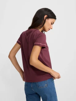 Silbon Camisetas, Polos Y Tops-Camiseta woman bordado etnico multicolor Granate