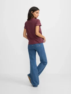 Silbon Camisetas, Polos Y Tops-Camiseta woman bordado etnico multicolor Granate