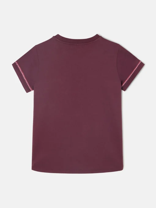 Silbon Camisetas, Polos Y Tops-Camiseta woman bordado etnico multicolor Granate