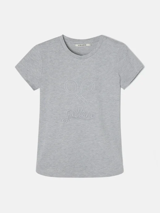 Silbon Camisetas, Polos Y Tops-Camiseta woman clasica Gris
