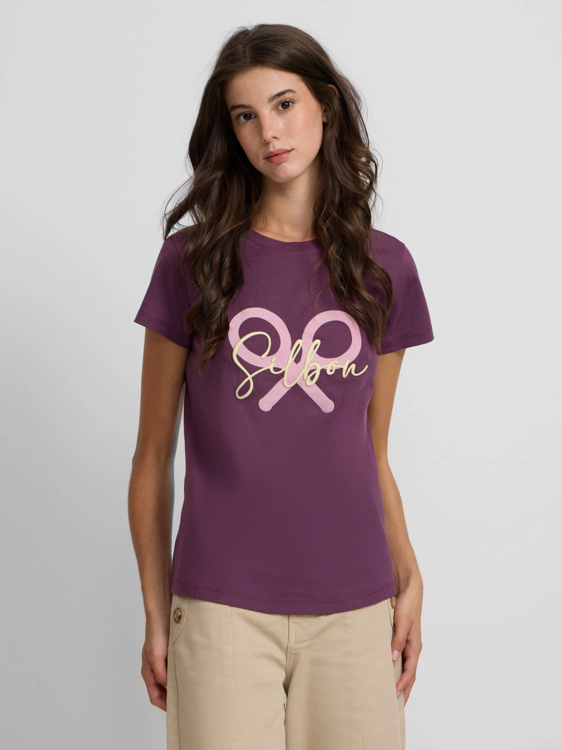 Silbon Camisetas, Polos Y Tops-Camiseta woman clasica raqueta Morado
