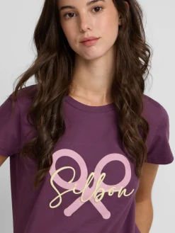 Silbon Camisetas, Polos Y Tops-Camiseta woman clasica raqueta Morado