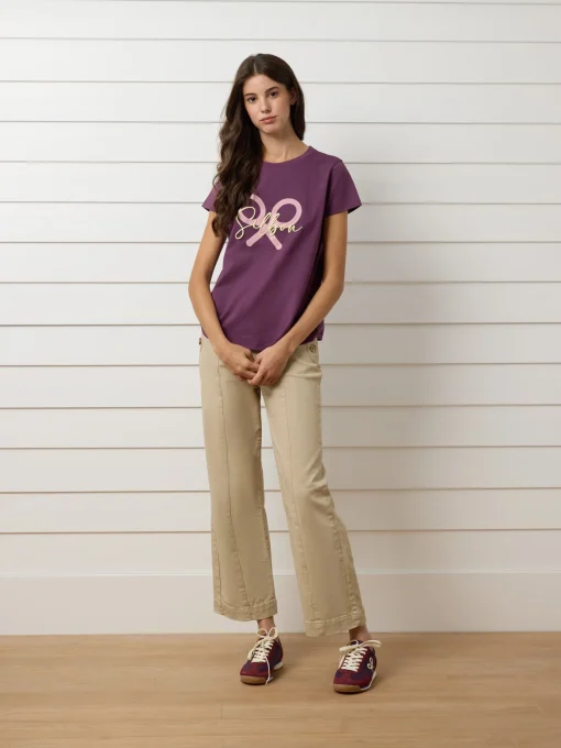 Silbon Camisetas, Polos Y Tops-Camiseta woman clasica raqueta Morado