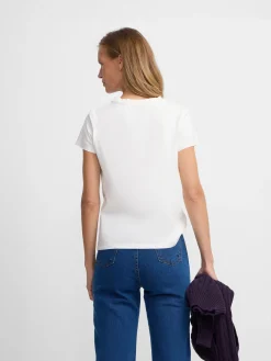 Silbon Camisetas, Polos Y Tops-Camiseta woman letras Blanca