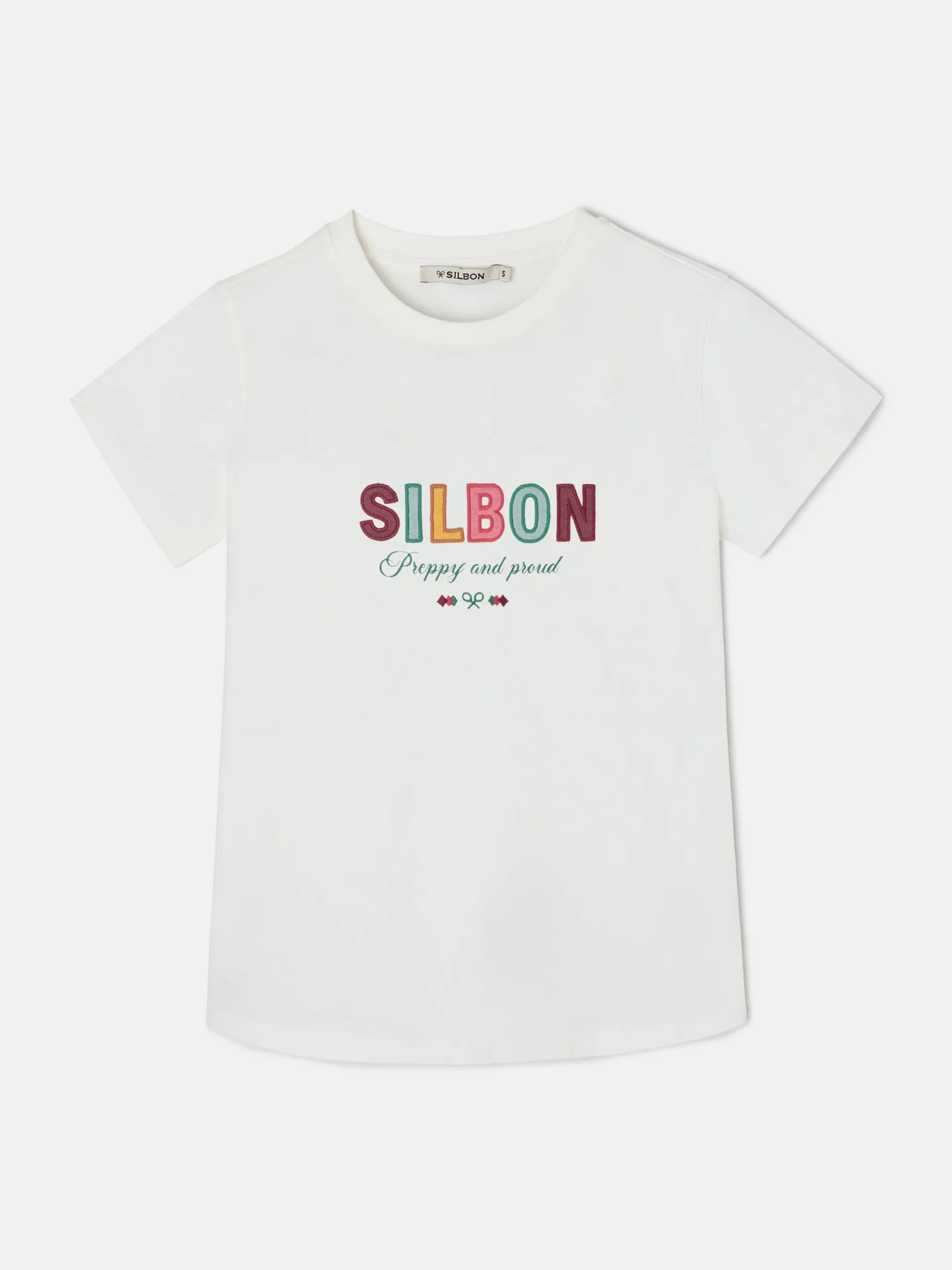 Silbon Camisetas, Polos Y Tops-Camiseta woman letras Blanca
