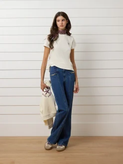 Silbon Camisetas, Polos Y Tops-Camiseta woman letras smile Blanca
