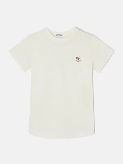 Silbon Camisetas, Polos Y Tops-Camiseta woman letras smile Blanca