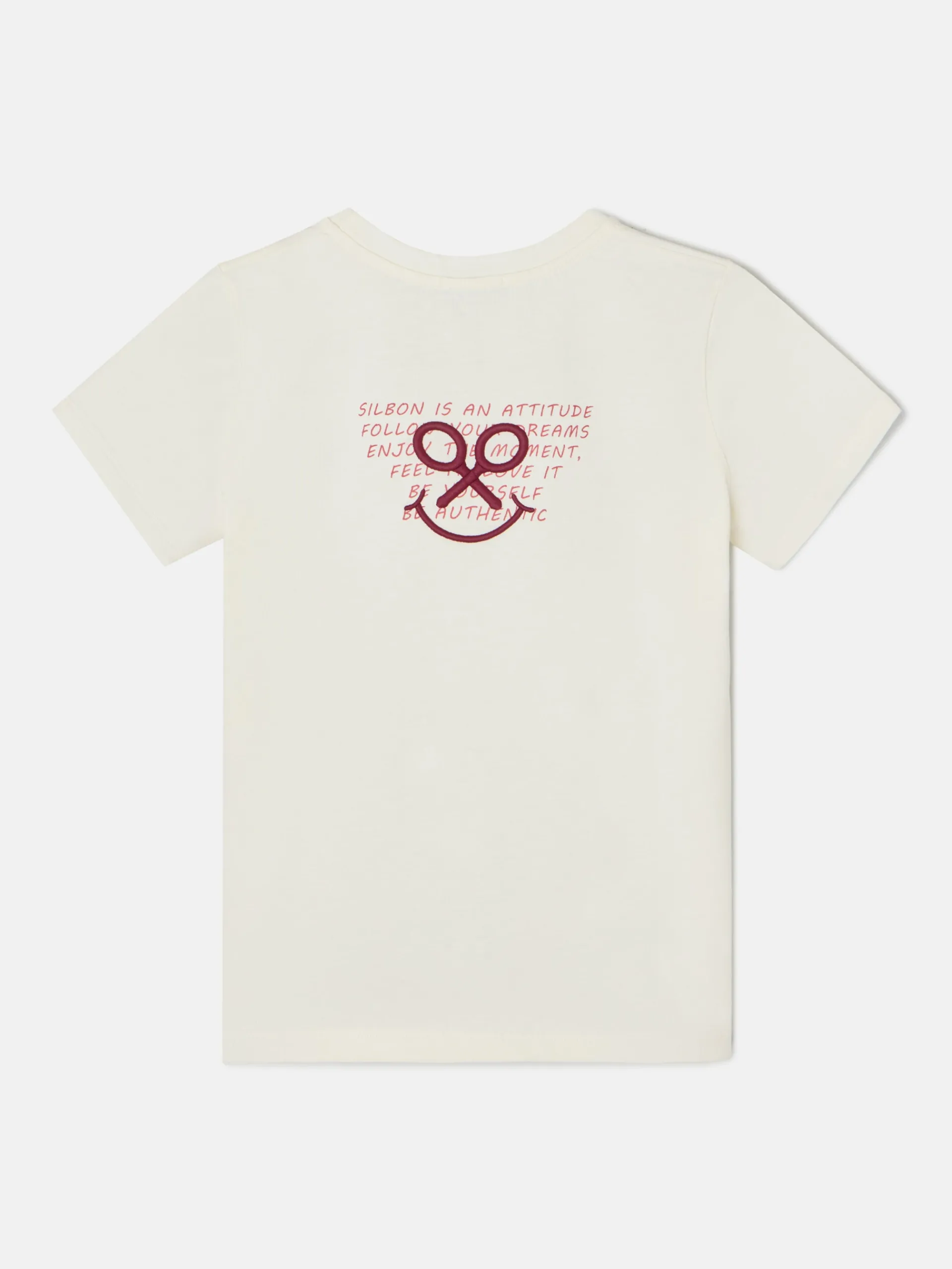 Silbon Camisetas, Polos Y Tops-Camiseta woman letras smile Blanca