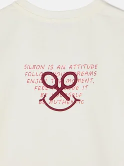 Silbon Camisetas, Polos Y Tops-Camiseta woman letras smile Blanca