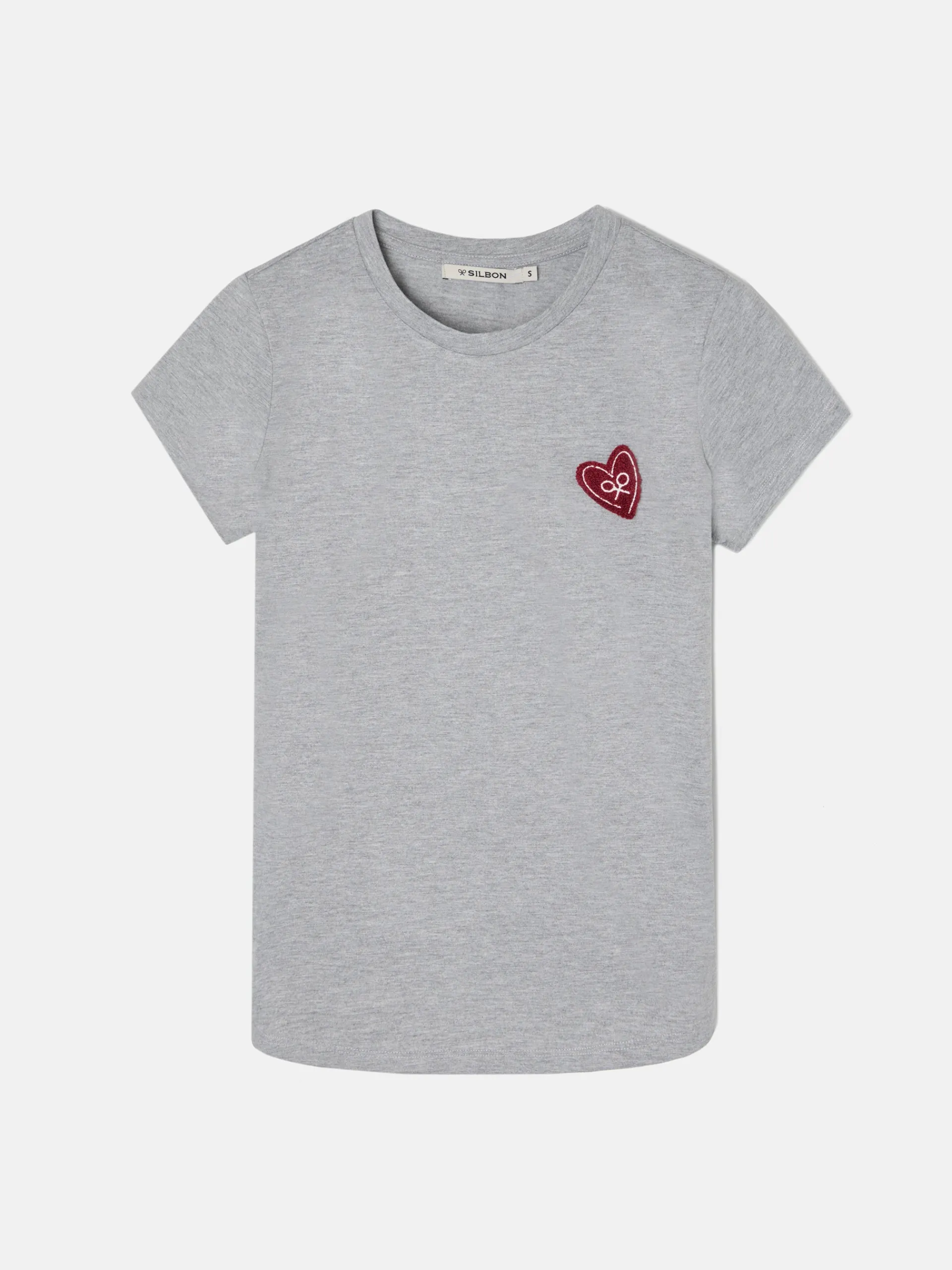 Silbon Camisetas, Polos Y Tops-Camiseta woman love Gris