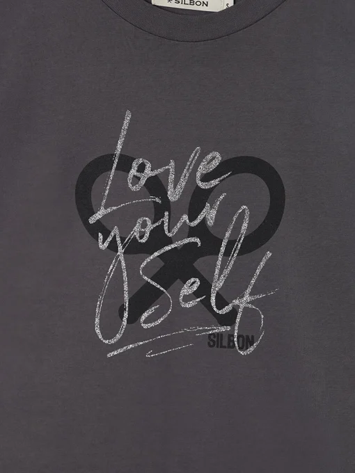 Silbon Camisetas, Polos Y Tops-Camiseta woman manga roll out negra Negro