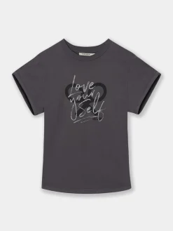 Silbon Camisetas, Polos Y Tops-Camiseta woman manga roll out negra Negro