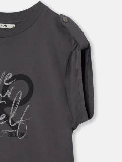 Silbon Camisetas, Polos Y Tops-Camiseta woman manga roll out negra Negro