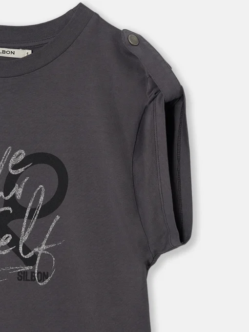 Silbon Camisetas, Polos Y Tops-Camiseta woman manga roll out negra Negro