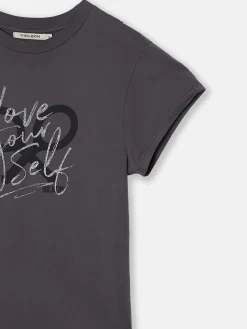 Silbon Camisetas, Polos Y Tops-Camiseta woman manga roll out negra Negro