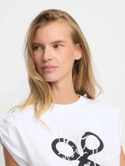 Silbon Camisetas, Polos Y Tops-Camiseta woman manga roll out blanca Blanco