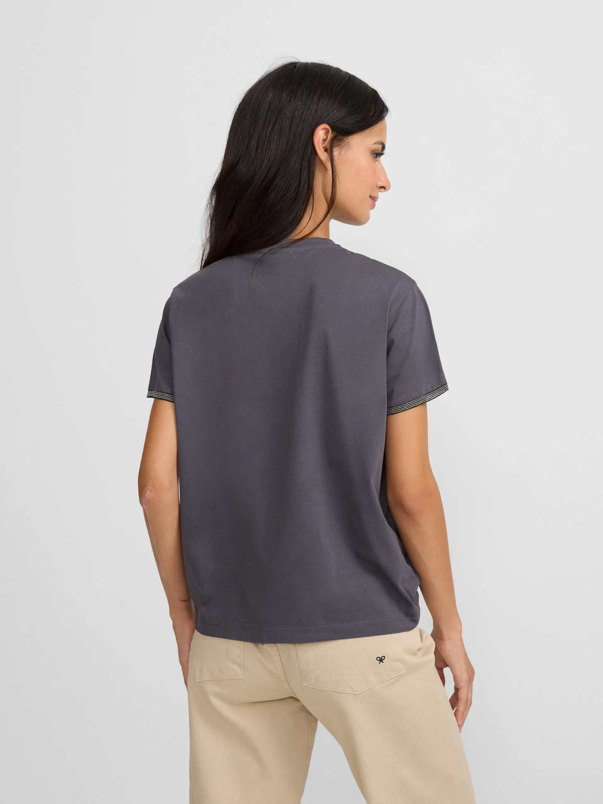 Silbon Camisetas, Polos Y Tops-Camiseta woman nudo cuello negra Negro
