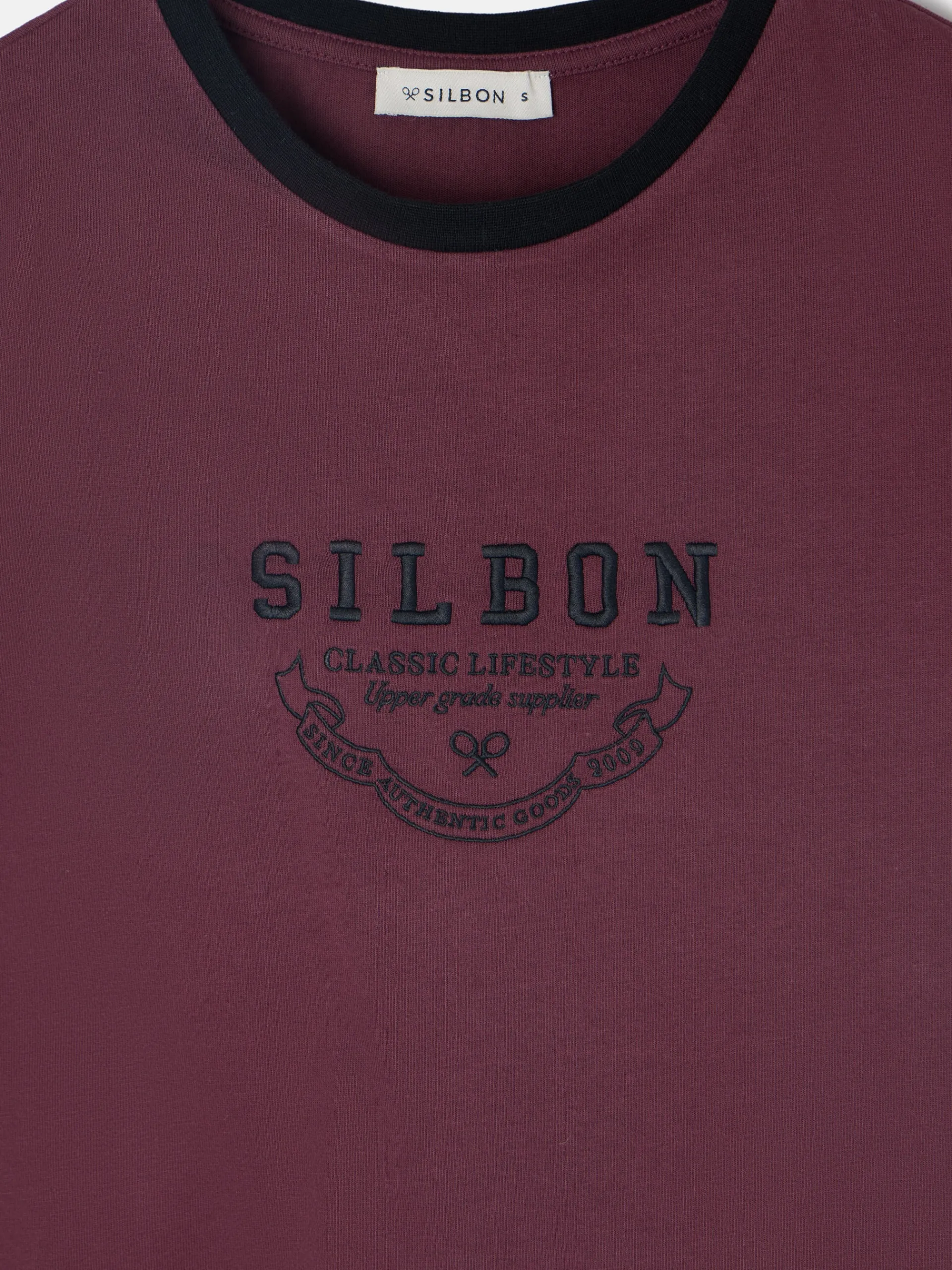Silbon Camisetas, Polos Y Tops-Camiseta woman varsity Burdeos
