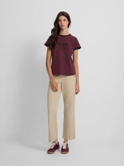 Silbon Camisetas, Polos Y Tops-Camiseta woman varsity Burdeos