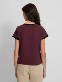 Silbon Camisetas, Polos Y Tops-Camiseta woman varsity Burdeos