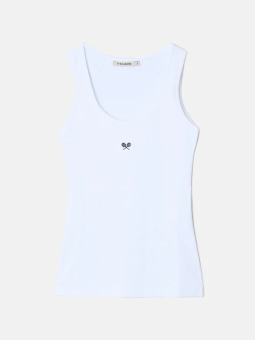 Silbon Camisetas, Polos Y Tops-Camiseta woman tank blanca Blanco